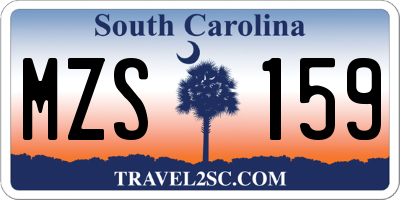 SC license plate MZS159