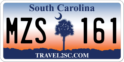 SC license plate MZS161