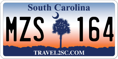 SC license plate MZS164