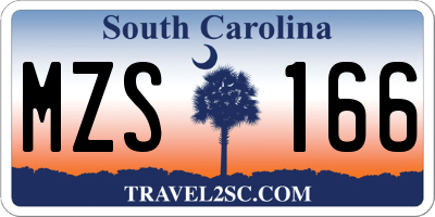 SC license plate MZS166