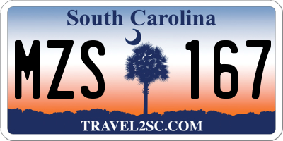 SC license plate MZS167