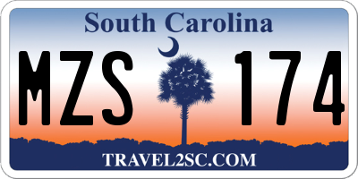 SC license plate MZS174