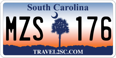 SC license plate MZS176
