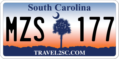 SC license plate MZS177