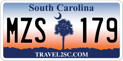 SC license plate MZS179