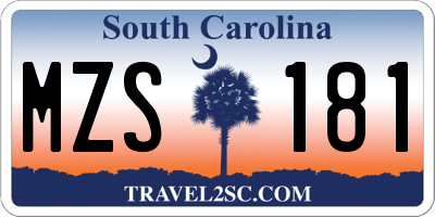 SC license plate MZS181