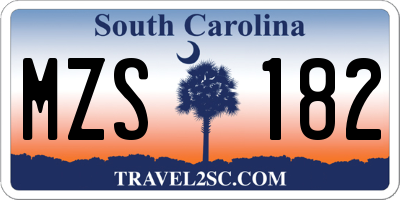 SC license plate MZS182