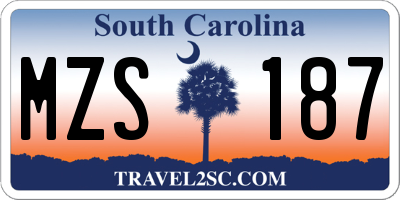 SC license plate MZS187