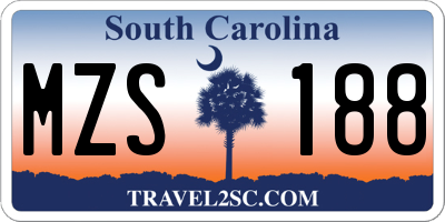 SC license plate MZS188