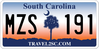 SC license plate MZS191