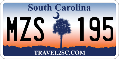 SC license plate MZS195