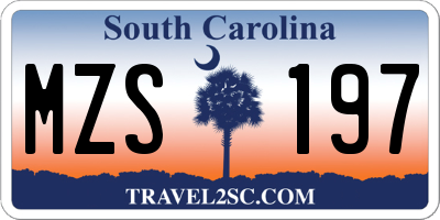 SC license plate MZS197