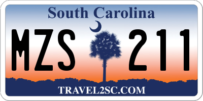 SC license plate MZS211