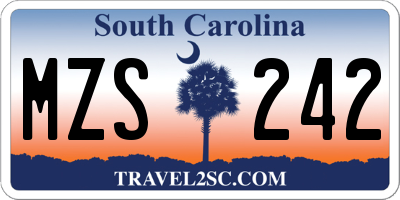 SC license plate MZS242