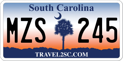 SC license plate MZS245