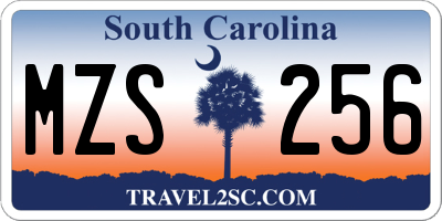 SC license plate MZS256