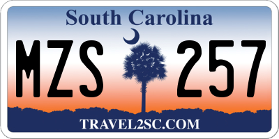 SC license plate MZS257