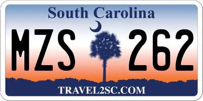 SC license plate MZS262