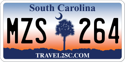 SC license plate MZS264