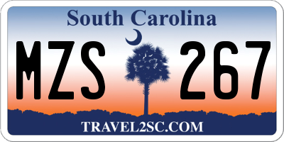 SC license plate MZS267