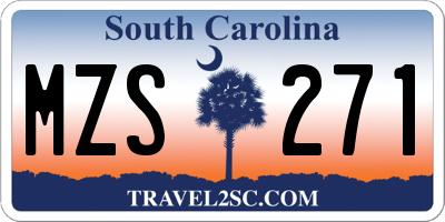 SC license plate MZS271