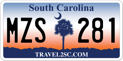 SC license plate MZS281