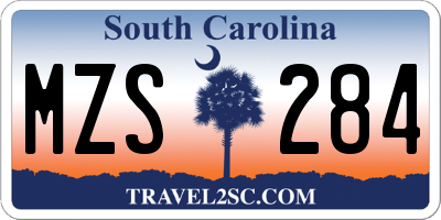 SC license plate MZS284