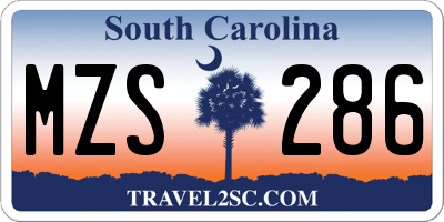 SC license plate MZS286