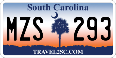 SC license plate MZS293