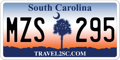 SC license plate MZS295