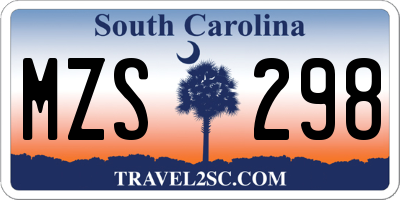 SC license plate MZS298