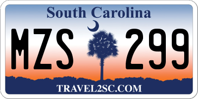 SC license plate MZS299