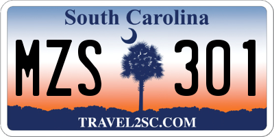 SC license plate MZS301