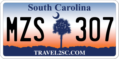 SC license plate MZS307