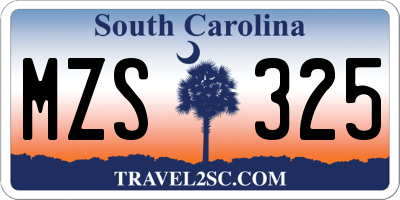 SC license plate MZS325