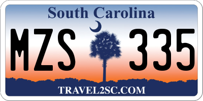 SC license plate MZS335