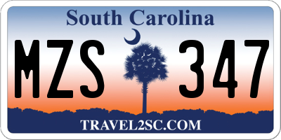 SC license plate MZS347