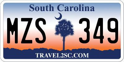SC license plate MZS349
