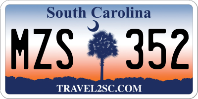 SC license plate MZS352