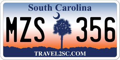 SC license plate MZS356