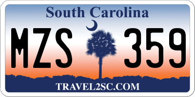 SC license plate MZS359