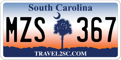 SC license plate MZS367
