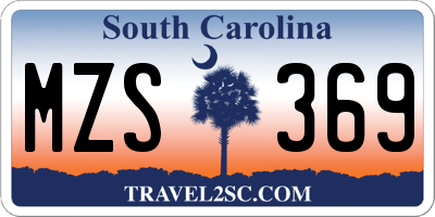 SC license plate MZS369