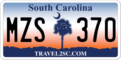 SC license plate MZS370