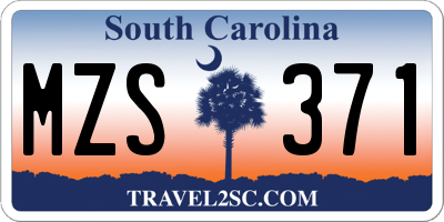 SC license plate MZS371