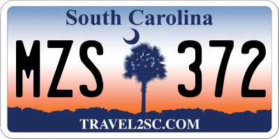 SC license plate MZS372