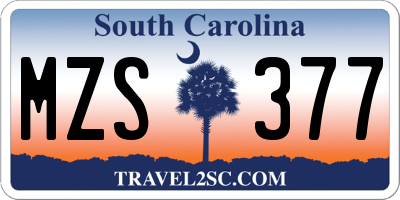 SC license plate MZS377
