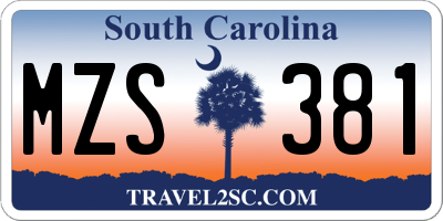SC license plate MZS381