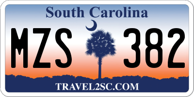 SC license plate MZS382