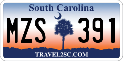 SC license plate MZS391
